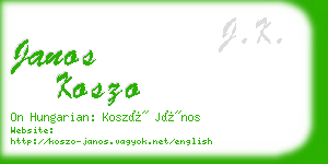 janos koszo business card